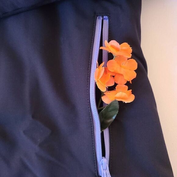 Eddie Bauer Womens Fleece Lined Zip Up Soft Shell Jacket Navy Blue Black Medium - Picture 6 of 12